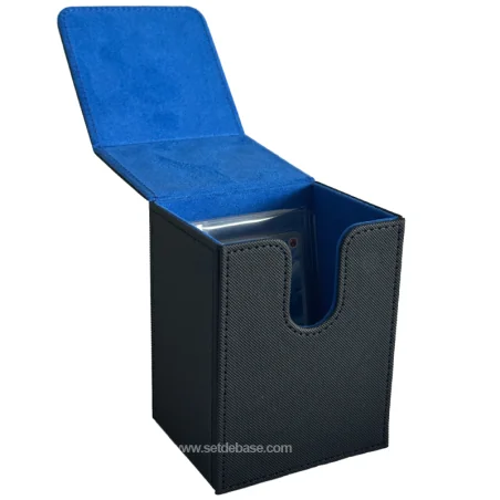 CaseMax Dokipack – Boîte de rangement 30 Toploaders TCG velours bleu
