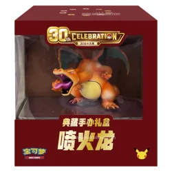 Pokémon TCG Chinois – Coffret Exclusif Dracaufeu 30e Anniversaire – Figurine + 15 Boosters